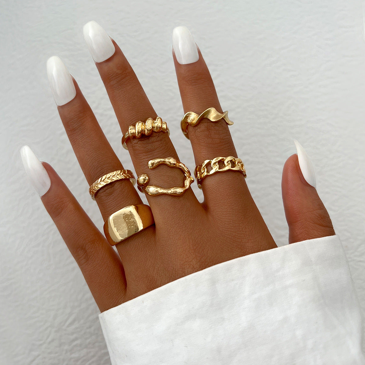 Damen Ring-Set mit funkelnden Kristallen und kreativen Designs Shop Nory