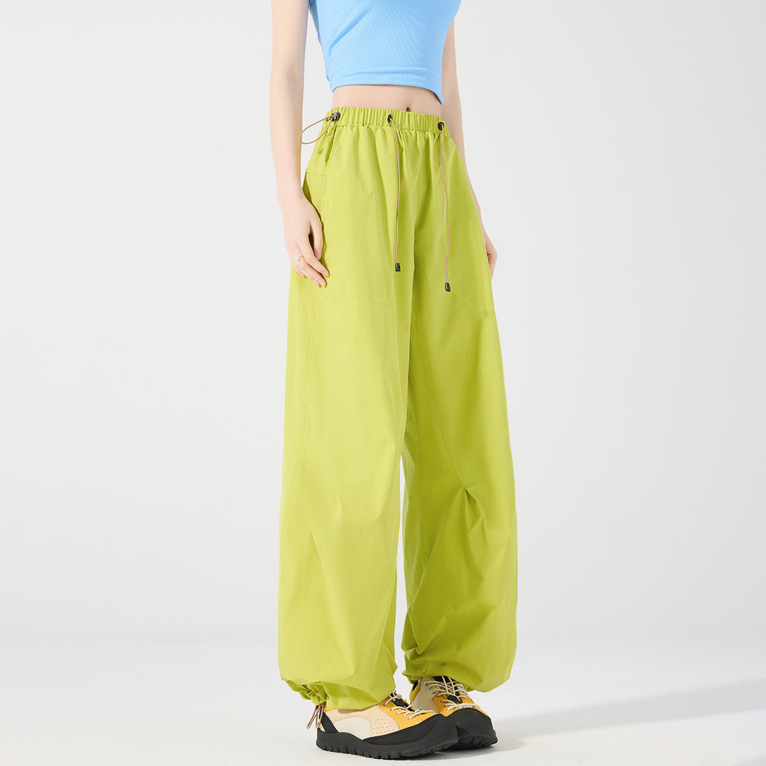 Damen weite technische Cargohose mit Kordelzugbund Shop Nory