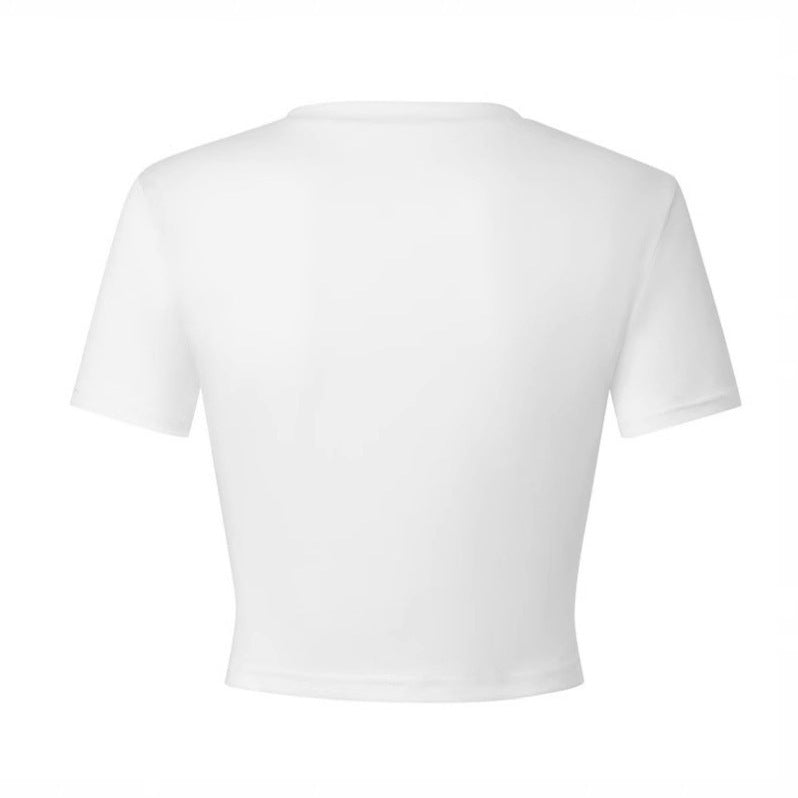 Damen T-Shirt mit kreativem Kirschmotiv und funkelndem Glitzereffekt
