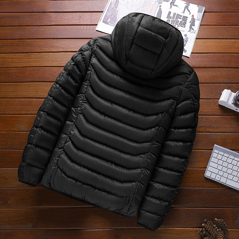 Herren Ultraleichte gesteppte Daunenjacke mit Kapuze, windabweisender Außenhaut und Packfunktion Shop Nory