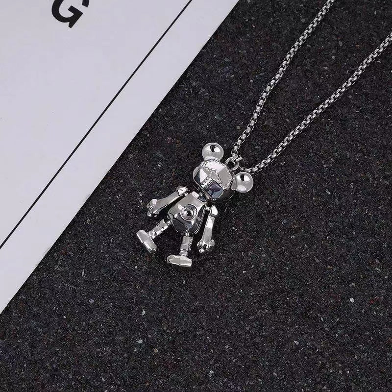 Damen Halskette mit einzigartigem Bären-Anhänger aus Edelstahl Shop Nory