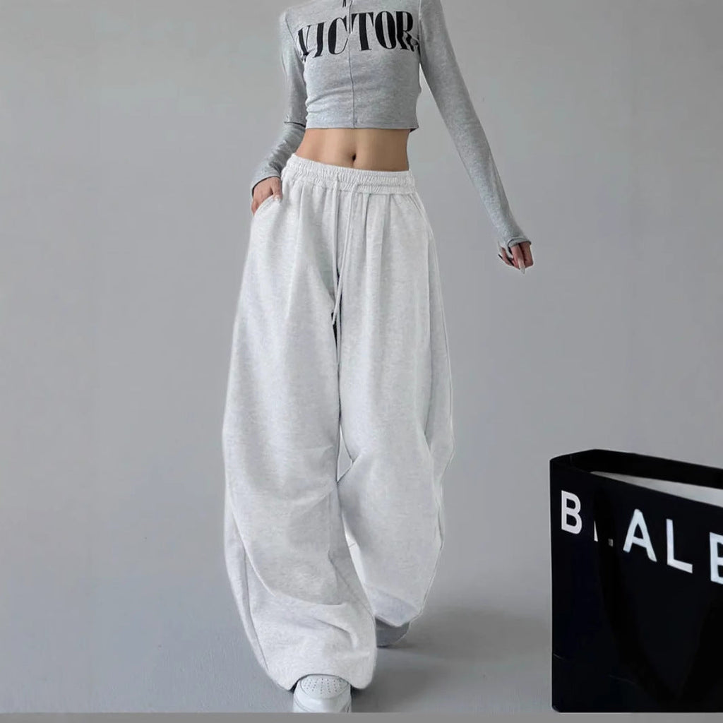 Damen Bequeme weite Jogginghose mit elastischem Bund und praktischen Taschen