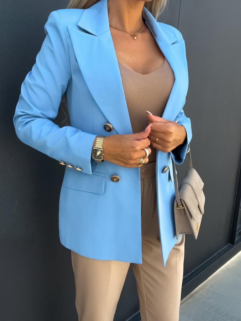 Damen Eleganter taillierter Blazer mit doppelter Knopfleiste und vielseitigem Schnitt