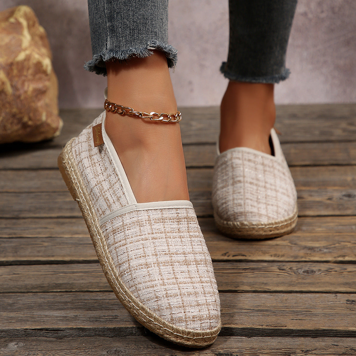 Damen Espadrilles mit rutschfester Sohle und anatomischem Fußbett