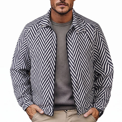 Herren Modische Freizeitjacke mit Streifenmuster Shop Nory