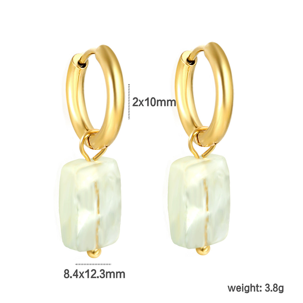 Damen Hängende Ohrstecker mit herzförmigem Amethyst-Anhänger und goldplattiertem Design Shop Nory