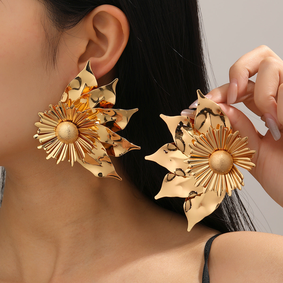 Damen Ohrringe im kunstvollen Sonnenblumen-Design Shop Nory