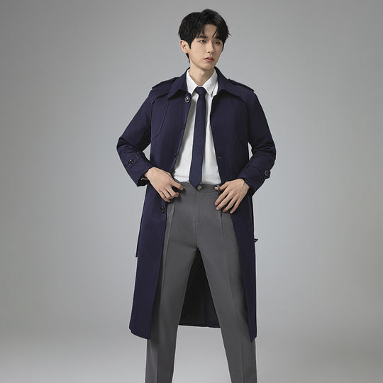Herren Trenchcoat mit Taillengürtel, Schulterklappen und klassischer Knopfleiste Shop Nory