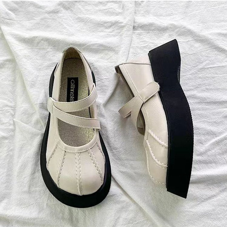 Damen Bequeme Plateauschuhe mit verstellbarem Riemen und stützendem Fußbett Shopnory