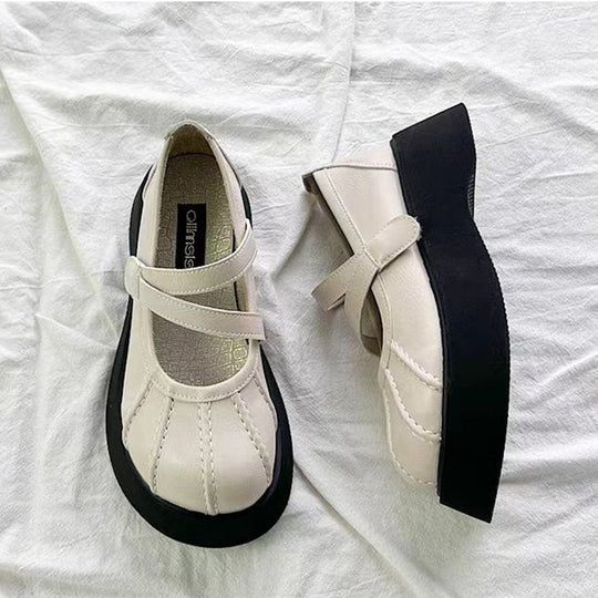 Damen Bequeme Plateauschuhe mit verstellbarem Riemen und stützendem Fußbett Shopnory