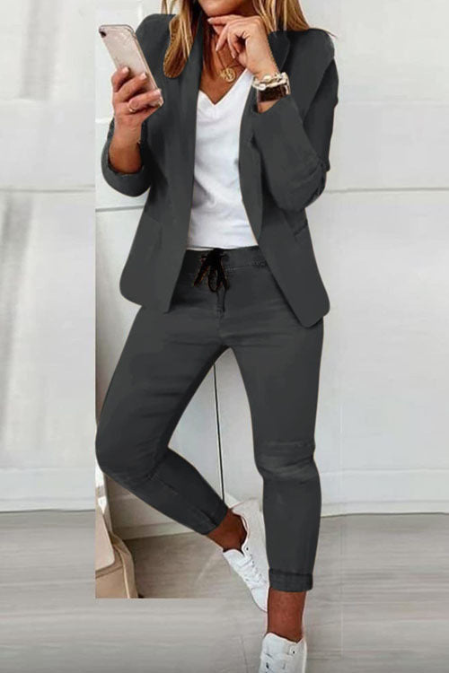 Damen nan zweiteiliges Blazer-Jogger-Set mit tailliertem Blazer und elastischer Bundhose Shop Nory