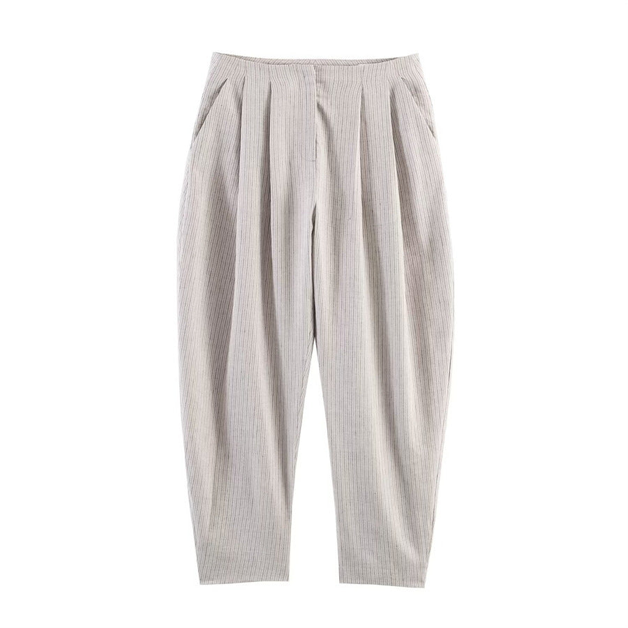 Damen Hochtaillierte Plissee-Hose mit weitem Sitz und schmaler Knöchelpartie Shop Nory