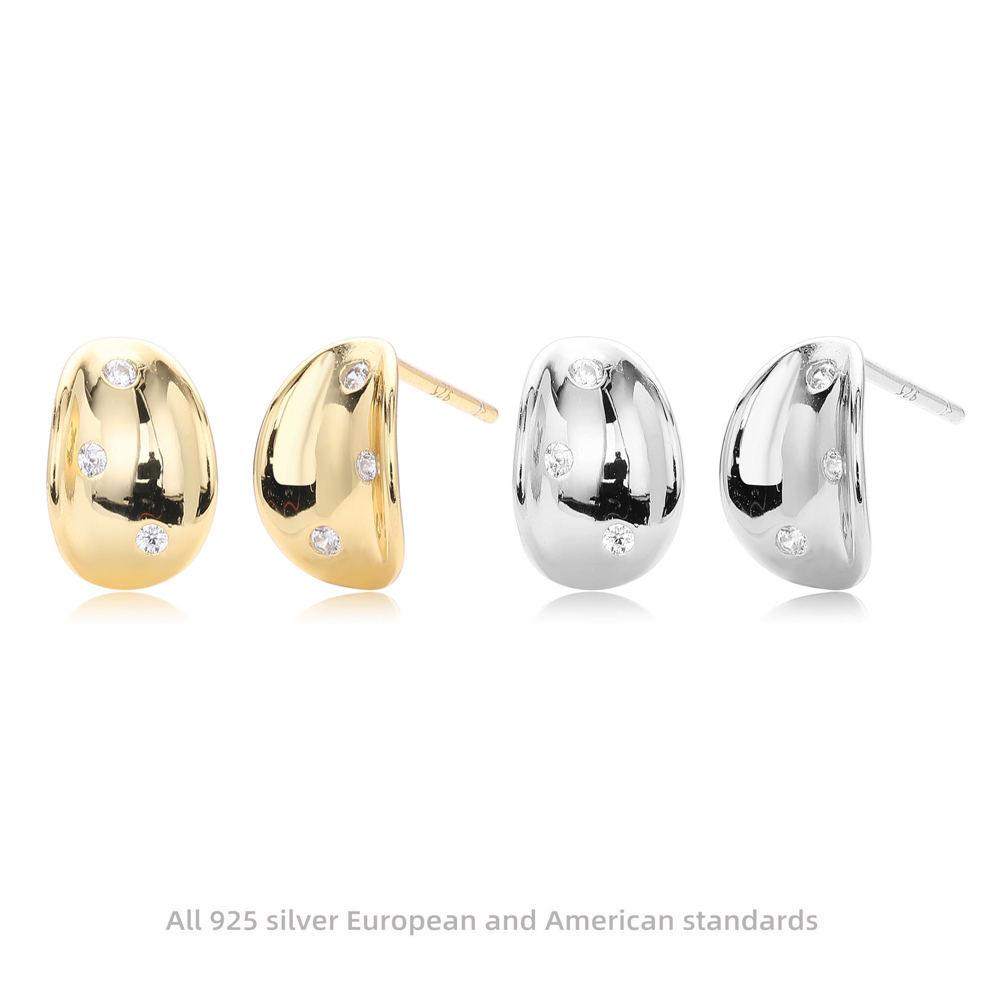 Damen Ohrstecker mit hochwertigem Zirkonbesatz und modernem Design Shop Nory