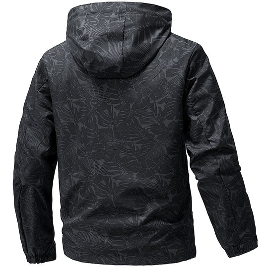 Herren Leichte Outdoor-Jacke mit Kapuze und Print Shop Nory