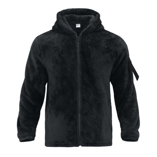 Herren nan Sherpa-Fleece Kapuzenjacke mit durchgehendem Reißverschluss und Ärmel-Tasche Shop Nory