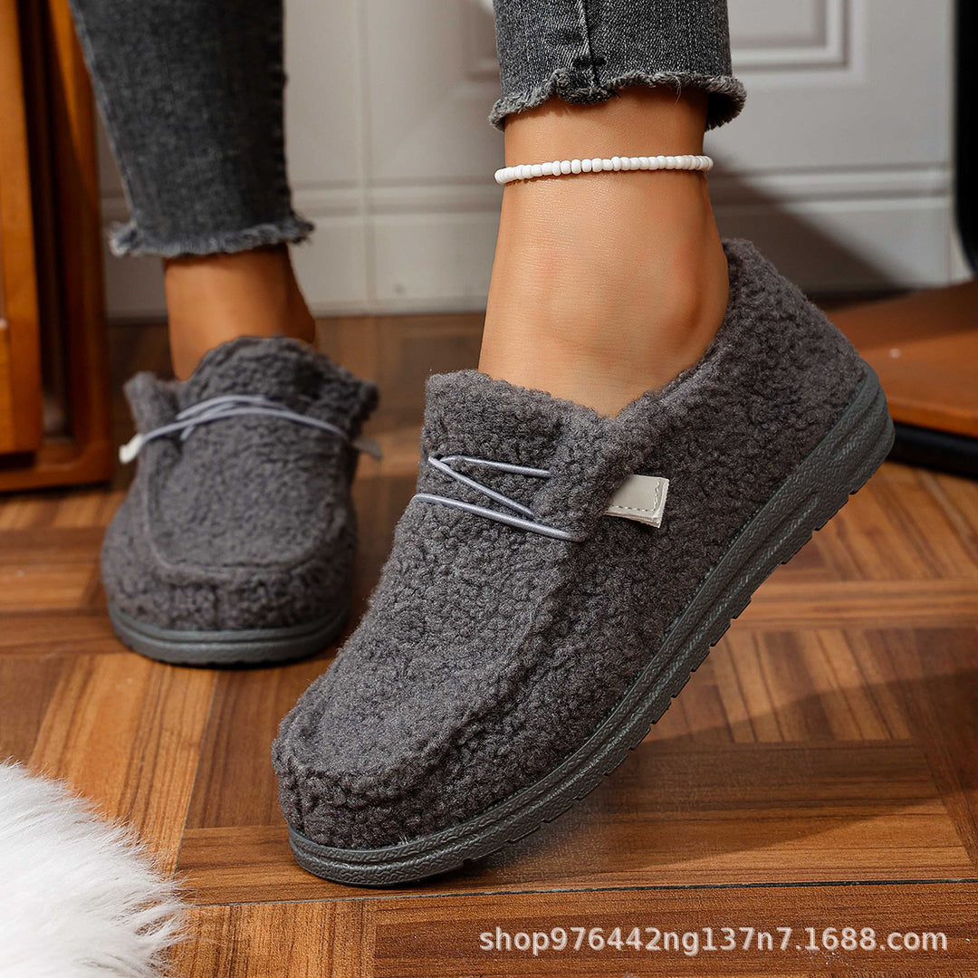 Damen Gefütterte Teddy-Fleece‑Hausschuhe mit gepolstertem Komfortfußbett und rutschfester Gummisohle Shop Nory