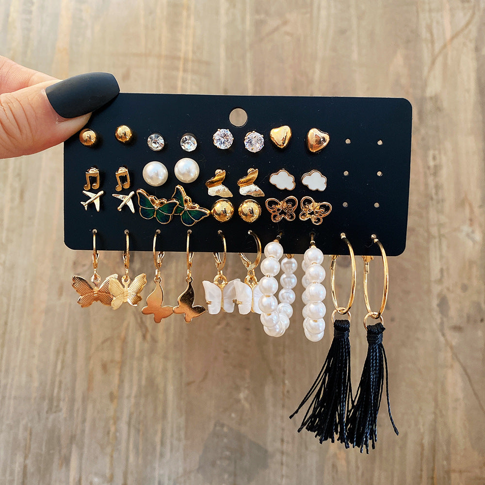 Damen Ohrstecker-Set mit vielfältigen Designs und eleganten Anhängern Shop Nory