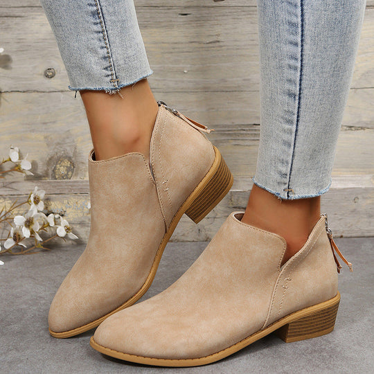 Damen elegante Stiefeletten mit modischem Reißverschluss und komfortablem Fußbett Shopnory