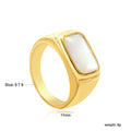 Damen Ring mit einem edlen, quadratischen Perlenanhänger und hochwertiger Goldbeschichtung Shop Nory
