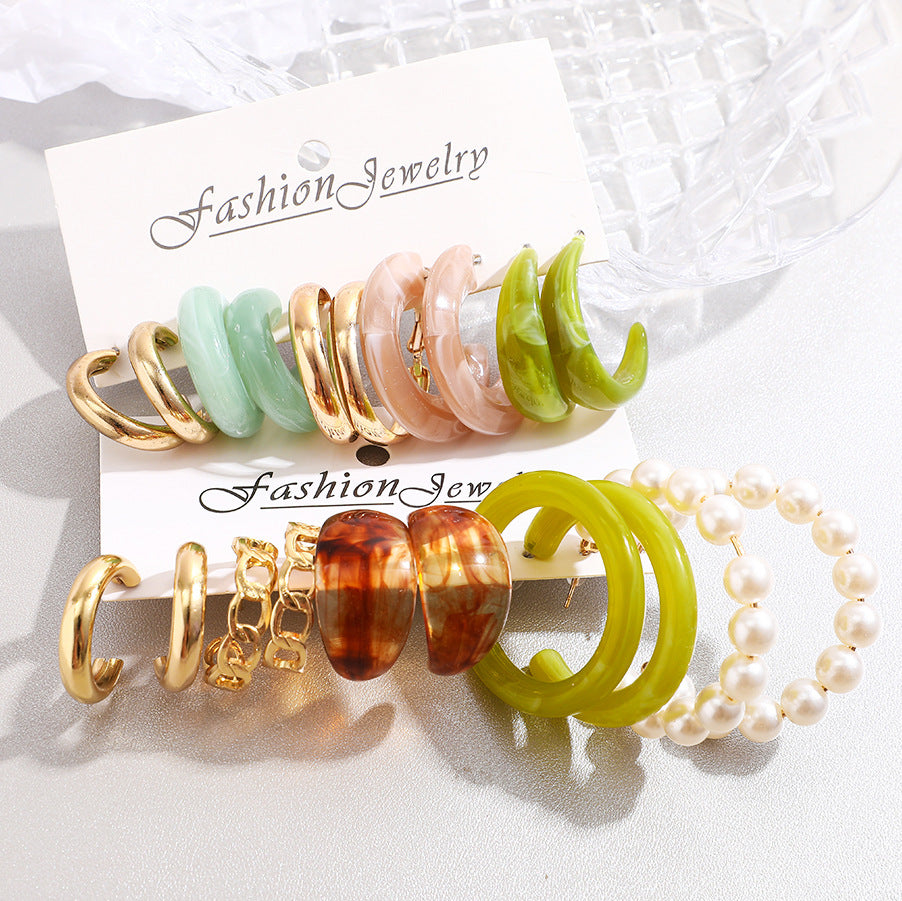 Damen Ohrstecker-Set mit bunten und variierenden Designs Shop Nory