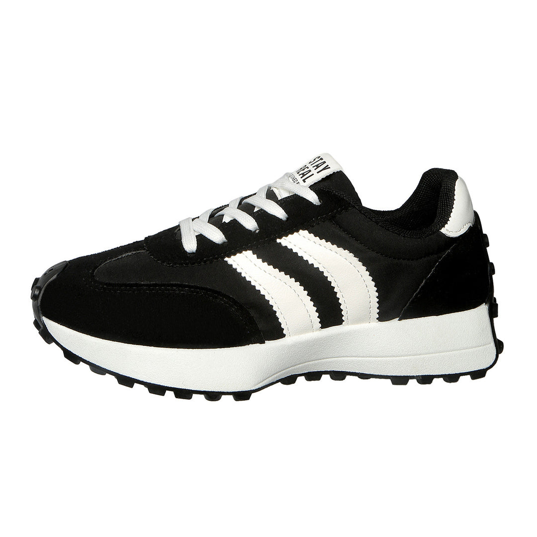 Damen nan retro-inspirierter Sneaker mit Wildleder-Overlays, Nylonoberteil und profilierter Waffelsohle Shop Nory