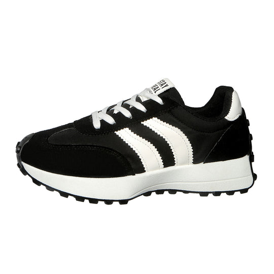 Damen nan retro-inspirierter Sneaker mit Wildleder-Overlays, Nylonoberteil und profilierter Waffelsohle Shop Nory