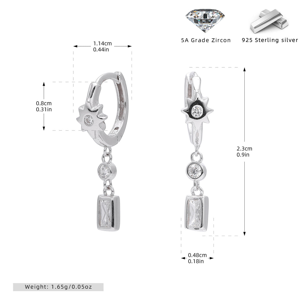 Damen Anhängerohrringe mit funkelndem Zirkon in stilvollem Design Shop Nory