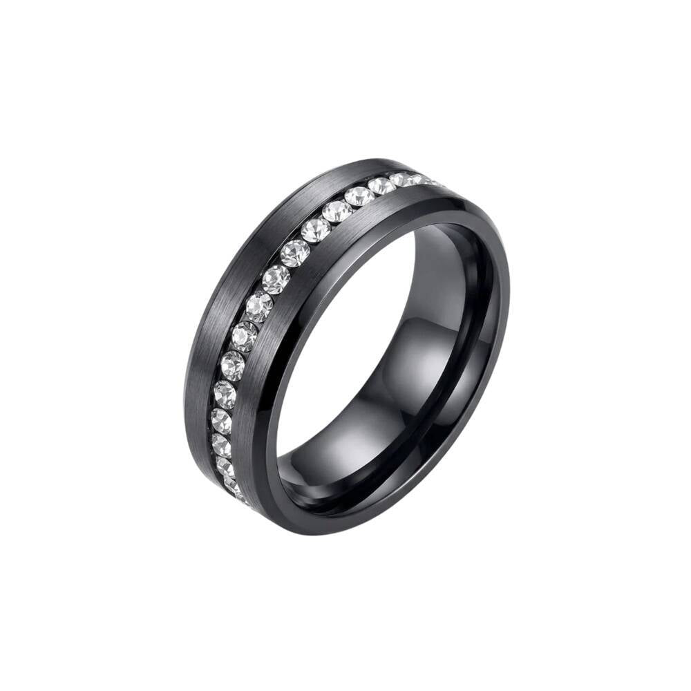 Damen eleganter Ring mit funkelnden Zirkonia-Steinen und glänzender Oberfläche Shop Nory