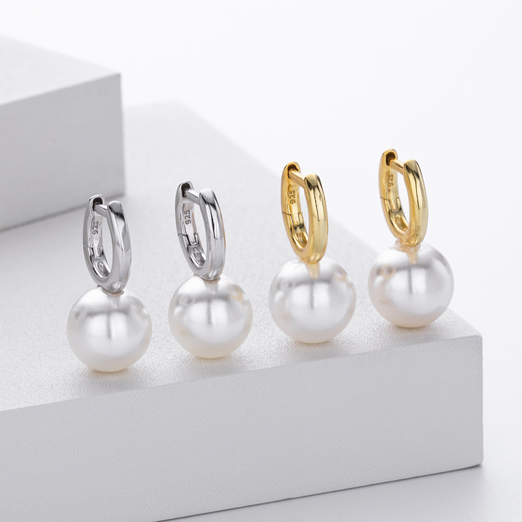 Damen Ohrhänger mit eleganten Perlen und hochwertigem 925 Sterling Silber Shop Nory