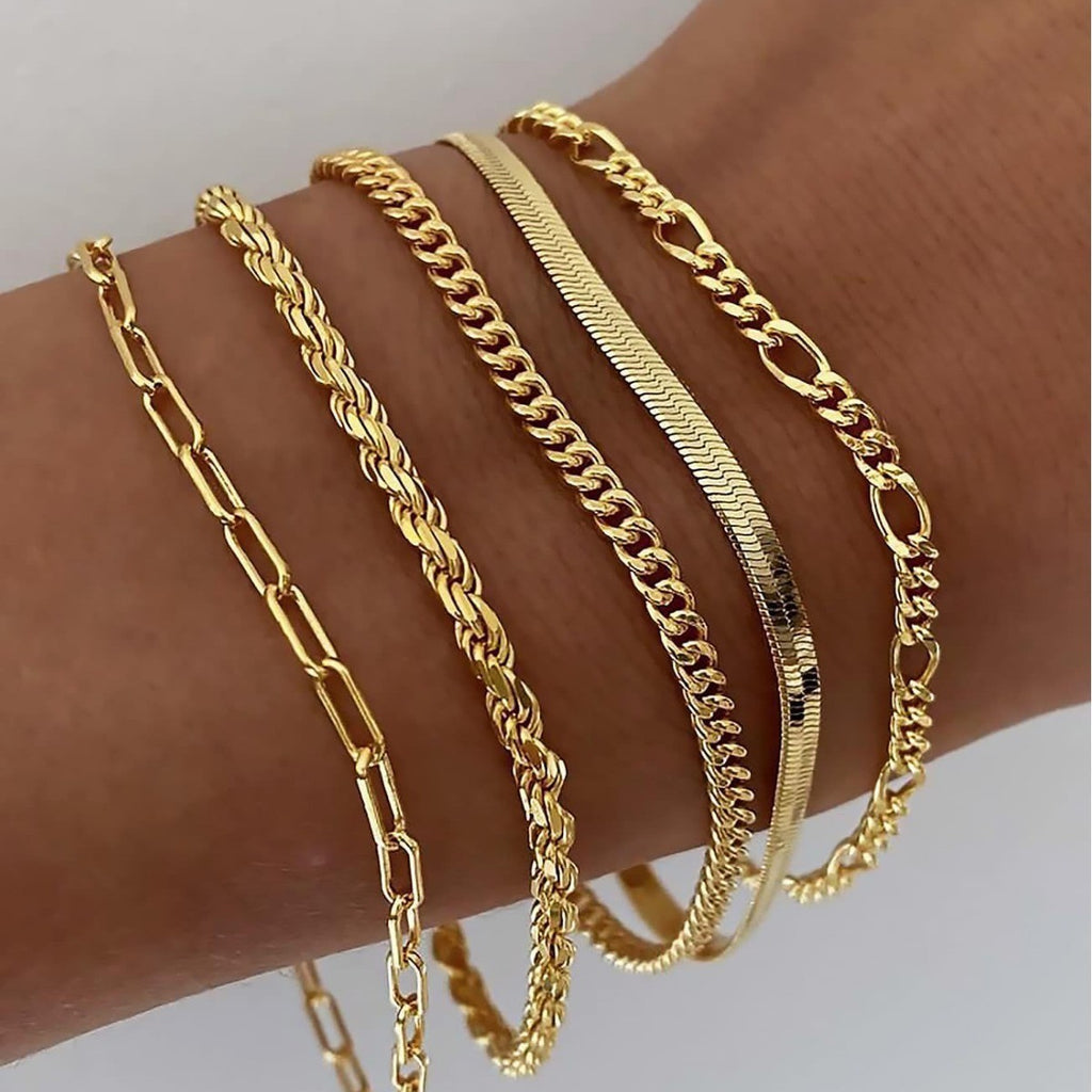 Damen Armband-Set mit eleganten und vielseitigen Kettenstrukturen Shop Nory