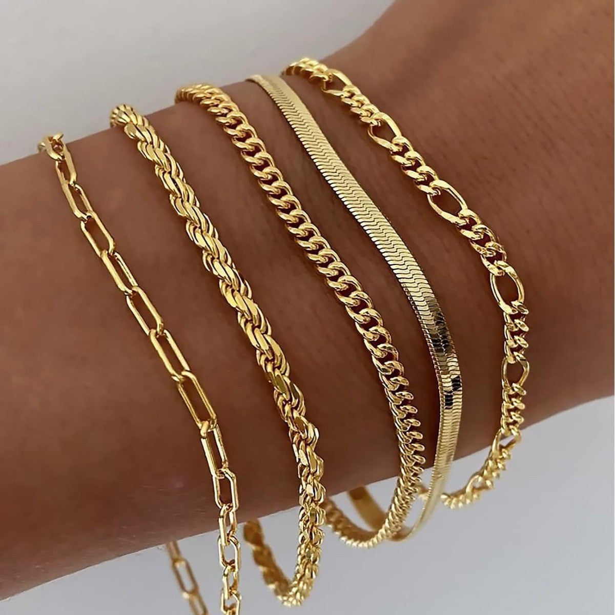 Damen Armband-Set mit eleganten und vielseitigen Kettenstrukturen Shop Nory