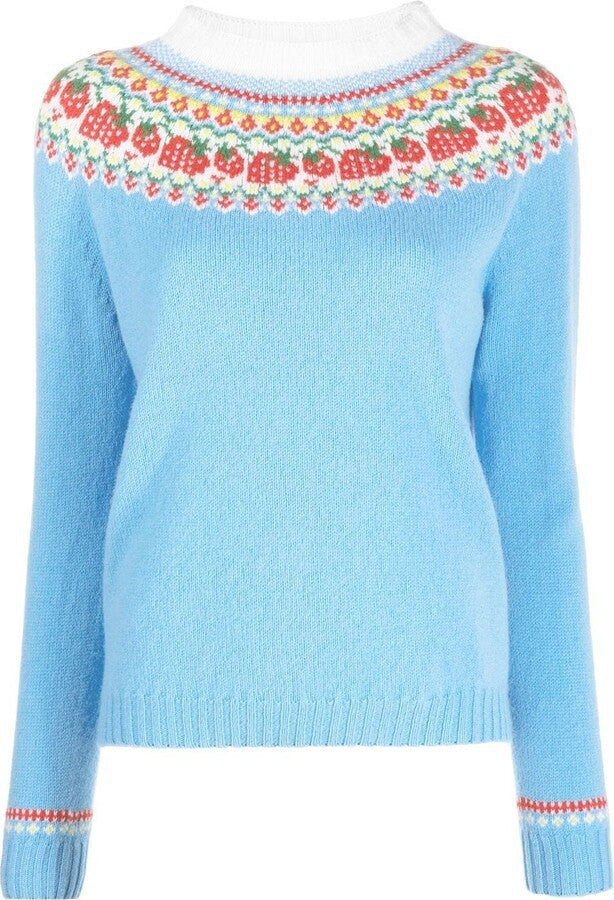 Damen nan Norwegerpullover aus Wollmix mit Rundhalsausschnitt und traditionellem Fair-Isle-Yoke Shop Nory