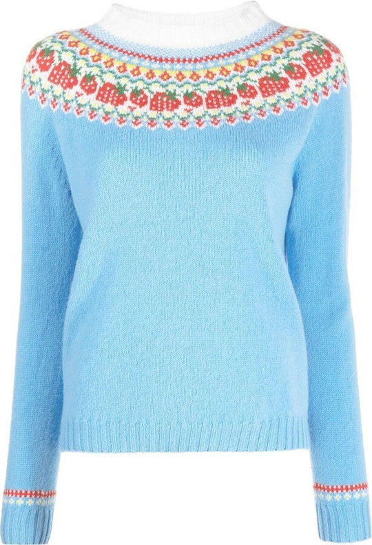 Damen nan Norwegerpullover aus Wollmix mit Rundhalsausschnitt und traditionellem Fair-Isle-Yoke Shop Nory