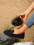Damen bequeme Mokassins mit flexibler Sohle und eleganter Knoten-Applikation