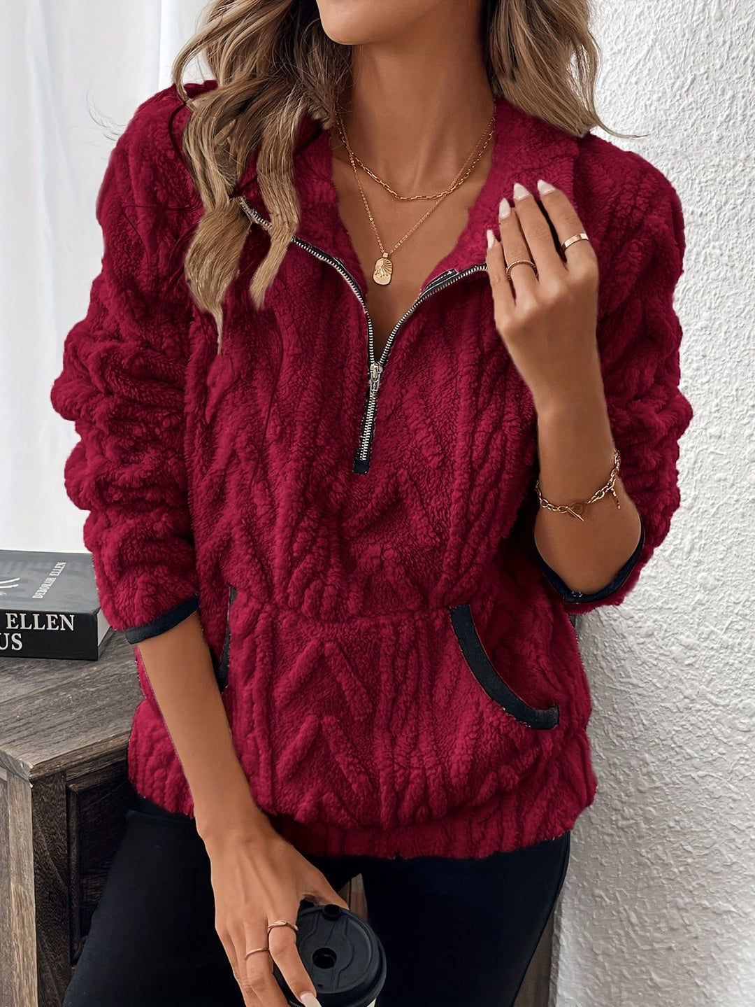 Damen Weiche Fleece Damenjacke Shop Nory