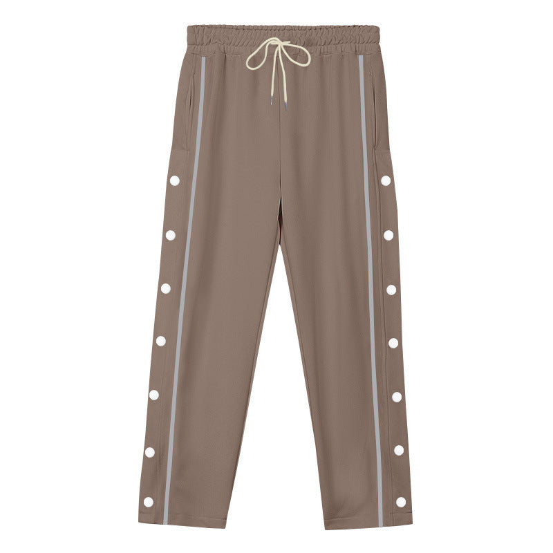 Herren Sportliche Snap-Trackhose mit seitlichen Druckknopfleisten und Tunnelzug Shop Nory