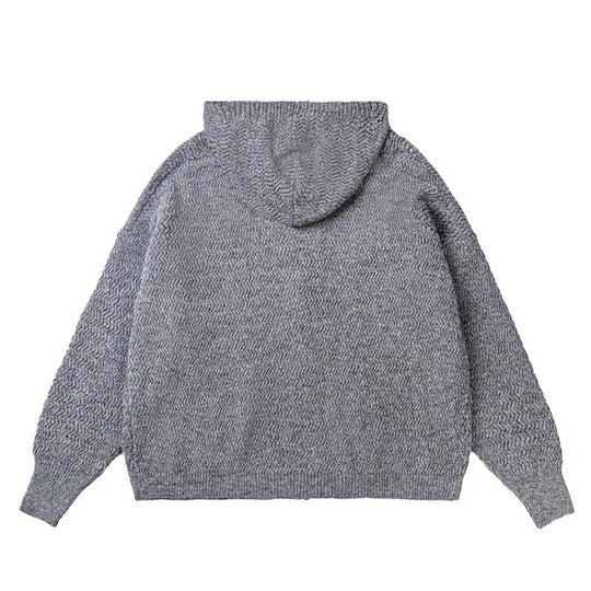 Unisex Strick-Kapuzenjacke mit Strukturmuster und durchgehendem Reißverschluss Shop Nory
