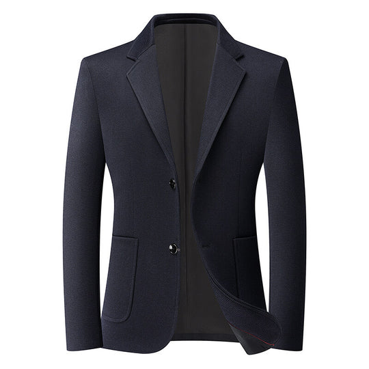 Herren Tailliertes Strickblazer aus Wollmix mit feiner Noppenstruktur und aufgesetzten Taschen Shop Nory