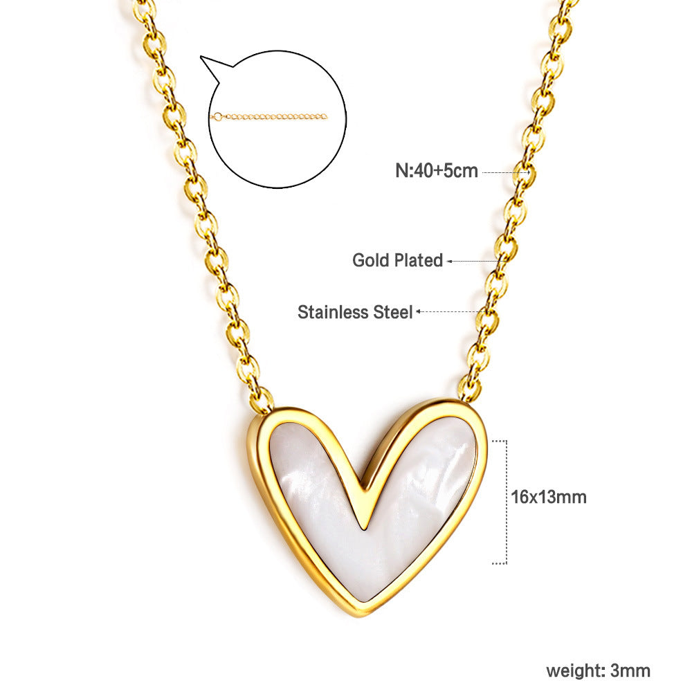 Damen Halskette mit herzförmigem Anhänger und hochwertiger Goldoberfläche Shop Nory