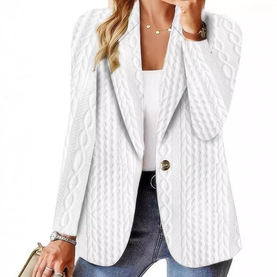 Damen Oversize-Blazer mit Schalkragen, Ein-Knopf-Verschluss und strukturierter Optik Shop Nory