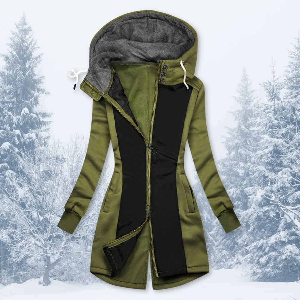Damen sportliche Windbreaker-Jacke mit hohem Kragen und warmem Innenfutter Shopnory