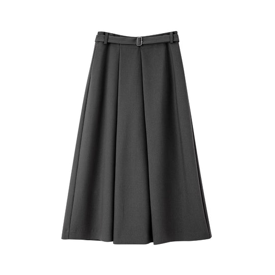 Damen Eleganter, weit geschnittener Maxirock mit Taillengürtel Shop Nory