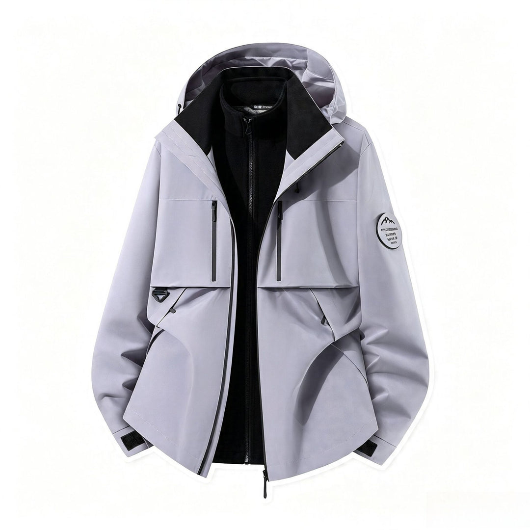 Herren dreilagige Softshell-Outdoorjacke mit herausnehmbarem Fleecefutter und Kapuze Shop Nory