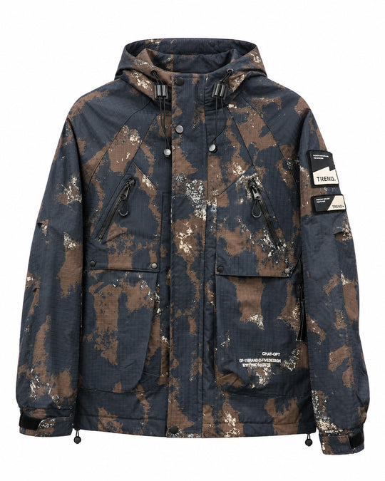 Herren Technischer Camouflage-Parka mit Kapuze und Ripstop-Außenmaterial Shop Nory