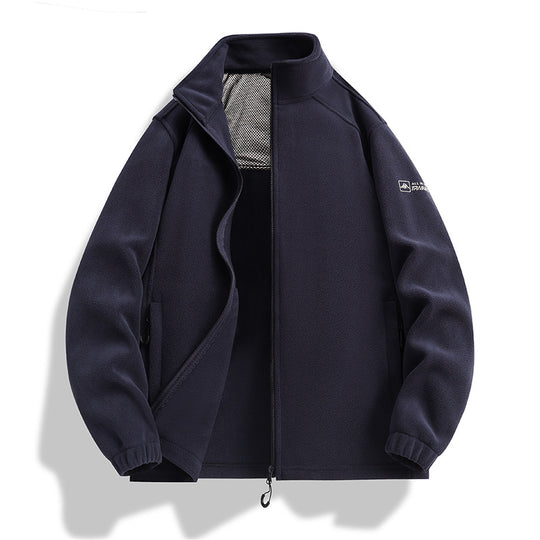 Herren Fleecejacke mit Stehkragen, Windabweisender Microfleece und Reißverschlusstaschen Shop Nory