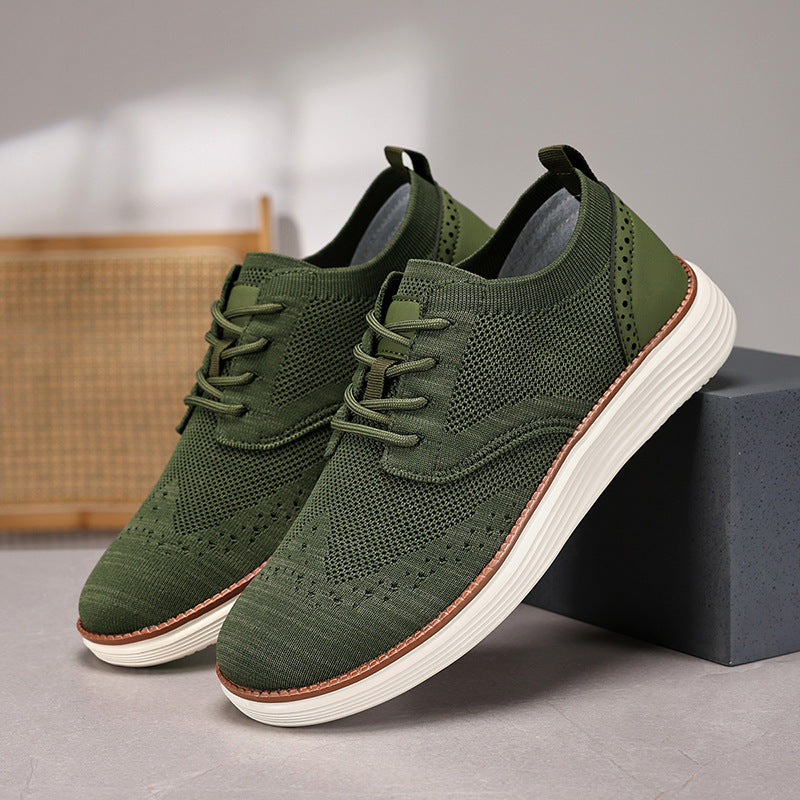 Herren nan gestrickter Oxford-Sneaker mit Wingtip-Perforation und federleichter EVA-Sohle