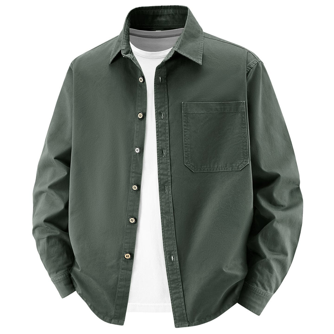 Herren lockere Overshirt-Jacke aus Baumwollmix mit Brusttasche und durchgehender Knopfleiste Shop Nory