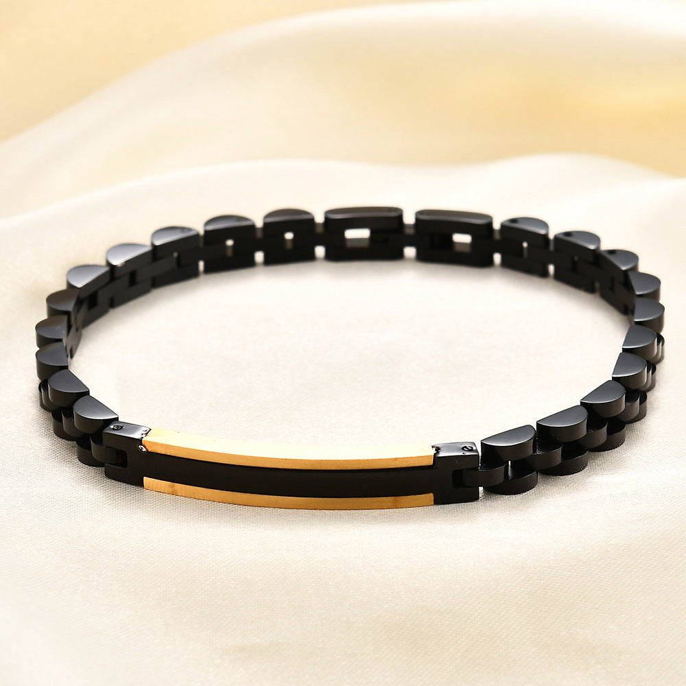 Damen Armband mit modernem Gliederdesign und gravierbarem Plättchen Shop Nory