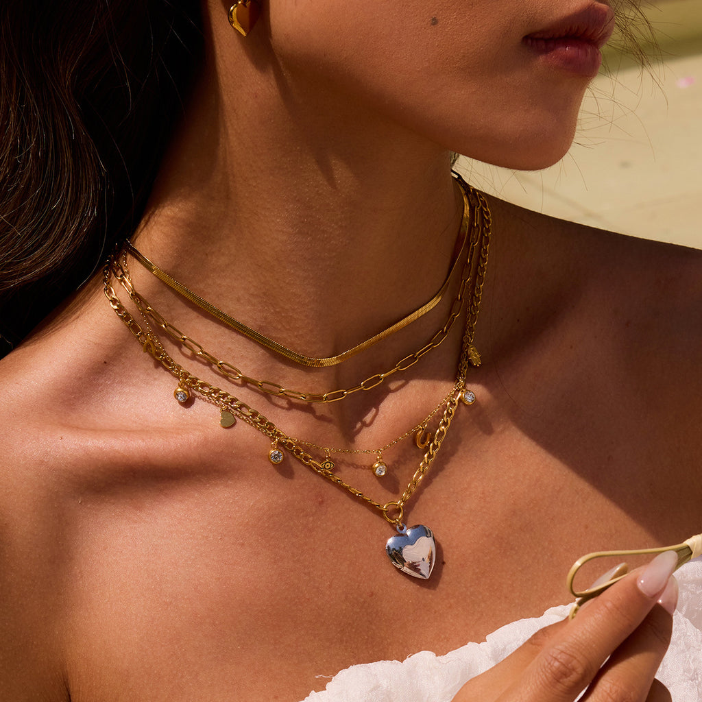 Damen sinnliche Kette mit Herzanhänger aus hypoallergenem Edelstahl Shop Nory