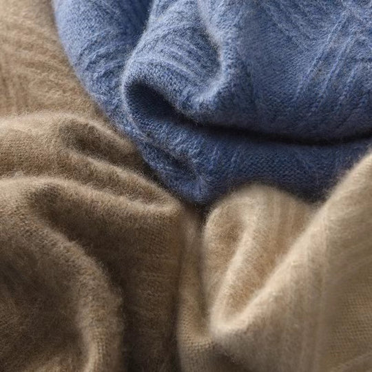 Herren Feiner Strukturstrickpullover mit kurzem Stehkragen und Diamant‑Relief Shop Nory
